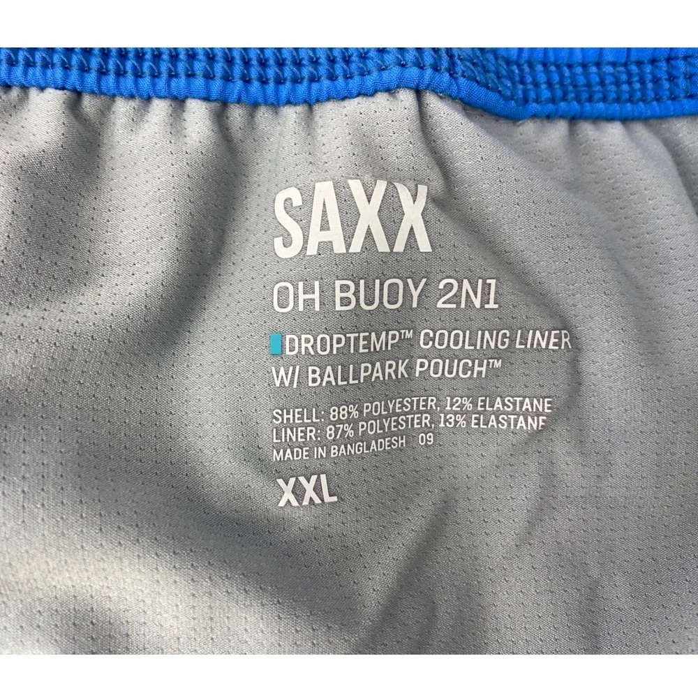 SAXX Swim Trunk Shorts Men 2XL Blue Oh Buoy 2N1 Volley 7